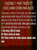 Chương 7 Phát triển tổ chức hành chính nhà nước