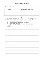 ĐỀ KIỂM TRA 1 TIẾT CHƯƠNG 3 HÌNH HỌC 11