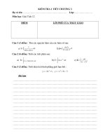 KIỂM TRA 1 TIẾT CHƯƠNG 3 GIẢI TÍCH 12
