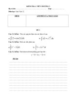 KIỂM TRA 1 TIẾT CHƯƠNG 3 GIẢI TÍCH 12