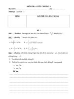 KIỂM TRA 1 TIẾT CHƯƠNG 3 GIẢI TÍCH 12