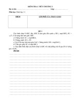 ĐỀ KIỂM TRA 1 TIẾT CHƯƠNG 3 HÌNH HỌC 11