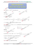 ĐÁP ÁN ĐỀ TOÁN SỐ 3  THẦY MẪN NGỌC QUANG