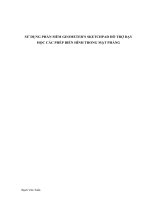 SỬ DỤNG PHẦN mềm GEOMETER’S SKETCHPAD hỗ TRỢ dạy học các PHÉP BIẾN HÌNH TRONG mặt PHẲNG 