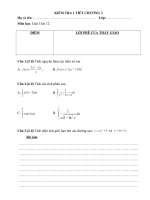 KIỂM TRA 1 TIẾT CHƯƠNG 3 GIẢI TÍCH 12