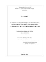 PHÂN TÍCH, ĐÁNH GIÁ BIẾN ĐỘNG MÔI TRƯỜNG SỐNG CỦA NGƯỜI DÂN VÙNG ĐỒNG BẰNG SÔNG HỒNG VÀ ĐỒNG BẰNG SÔNG CỬU LONG, GIAI ĐOẠN 2002 - 2010
