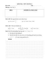 KIỂM TRA 1 TIẾT CHƯƠNG 3 GIẢI TÍCH 12