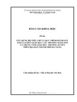 Xây dựng tiêu chí và quy trình đánh giá chất lượng giáo dục các trường phổ thông mầm non và trung tâm giáo dục thường xuyên trên địa bàn thành phố đà nẵng