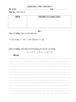 KIỂM TRA 1 TIẾT CHƯƠNG 3 GIẢI TÍCH 12