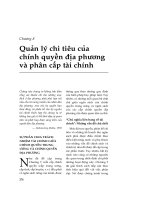 Quản lý chi tiêu của chính quyền địa phương và phân cấp tài chính