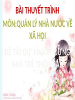 ĐỀ TÀI  DỰ ÁN XÂY DỰNG NHÀ TRẺ THÔN BẢN
