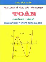 Kỹ thuật giải nhanh chuyên đề hàm số bằng MTCT.