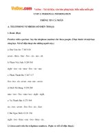 Giải bài tập SGK Tiếng Anh lớp 7 Unit 2: Personal Information