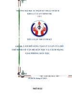 Làm Rõ Sáng Tạo Lý Luận Của Hồ Chí Minh Về Vấn Đề Dân Tộc Và Cách Mạng Giải Phóng Dân Tộc