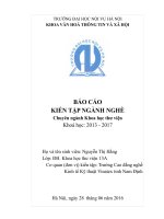 Báo cáo kiến tập thư viện tại Trường Cao đẳng nghề Kinh tế Kỹ thuật Vinatex tỉnh Nam Định