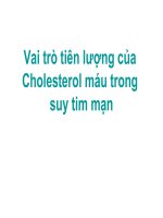 VAI TRÒ TIÊN LƯỢNG CỦA CHOLESTEROL