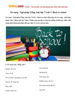 Từ vựng - Ngữ pháp Tiếng Anh lớp 7 Unit 1: Back to school