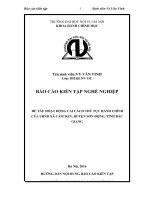 HOẠT ĐỘNG CẢI CÁCH THỦ TỤC HÀNH CHÍNH CỦA UBND XÃ CẨM ĐÀN, HUYỆN SƠN ĐỘNG, TỈNH BẮC GIANG
