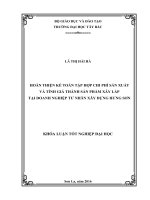 Hoàn thiện kế toán tập hợp chi phí sản xuất và tính giá thành sản phẩm xây lắp tại doanh nghiệp tư nhân xây dựng hưng sơn 