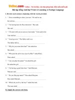 Bài tập tiếng Anh lớp 9 Unit 4: Learning A Foreign Language