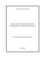 Luận án tiến sĩ: RÈN LUYỆN KỸ NĂNG THƯƠNG LƯỢNG CHO SINH VIÊN NGÀNH QUẢN TRỊ NHÂN LỰC