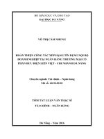 HOÀN THIỆN CÔNG tác xếp HẠNG tín DỤNG nội bộ DOANH NGHIỆP tại NGÂN HÀNG THƯƠNG mại cổ PHẦN bưu điện LIÊN VIỆT