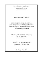 HOÀN THIỆN HOẠT ĐỘNG CHO VAY đối với hộ KINH DOANH tại NGÂN HÀNG NÔNG NGHIỆP và PHÁT TRIỂN NÔNG THÔN CHI NHÁNH QUẬN cẩm lệ