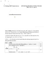 Vat li 10 son la Đề thi, đáp án (đề xuất) trại hè hùng vương