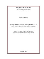 Quản lý rủi ro của ngân hàng TMCP đầu tư và phát triển việt nam chi nhánh nghệ an 