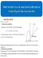 Tổng hợp các bài toán liên quan tới tiếp tuyến hàm số