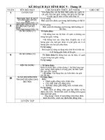 KẾ HOẠCH tháng 10 dạy HÌNH học 9