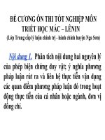 ĐỀ CƯƠNG ÔN THI TỐT NGHIỆP TRUNG CẤP CHÍNH TRỊ MÔN TRIẾT HỌC MÁC – LÊNIN
