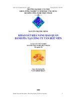 luận văn khảo sát khả năng bảo quản bánh pía tại công ty Tân Huê Viên