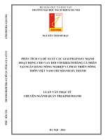 Phân tích và đề xuất các giải pháp đẩy mạnh hoạt động cho vay đối với khách hàng cá nhân tại ngân hàng nông nghiệp và phát triển nông thôn việt nam chi nhánh hà thành 