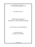 Chiến lược kinh doanh cho công ty cổ phần x20 đến năm 2020 