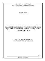 Hoàn thiện công tác tuyển dụng nhân sự tại công ty cổ phần cơ khí xây dựng và vật liệu hà nội 