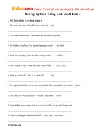 Bài tập tự luận Tiếng Anh lớp 9 Unit 4