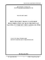 Phân tích thực trạng và giải pháp hoàn thiện công tác quản trị nhân lực tại công 