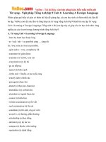 Từ vựng - Ngữ pháp Tiếng Anh lớp 9 Unit 4: Learning A Foreign Language