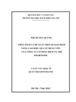 Phân tích và đề xuất một số giải pháp nâng cao hiệu quả sử dụng vốn của công ty cổ phần dịch vụ thẻ smartlink 