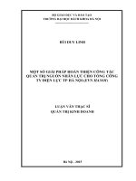 Một số giải pháp hoàn thiện công tác quản trị nguồn nhân lực cho tổng công ty điện lực TP hà nội (EVN ha noi) 
