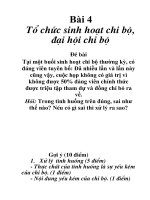 Bài tập tình huống: Tổ chức sinh hoạt chi bộ, đại hội chi bộ