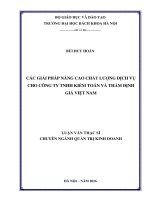 Các giải pháp nâng cao chất lượng dịch vụ cho công ty TNHH kiểm toán và thẩm định giá việt nam 