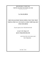 Một số giải pháp nhằm chống thất thu thuế trong lĩnh vực xây dựng cơ bản trên địa bàn tỉnh ninh bình 
