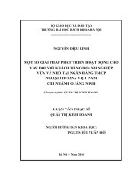 Một số giải pháp phát triển hoạt động cho vay đối với khách hàng doanh nghiệp vừa và nhỏ tại ngân hàng TMCP ngoại thương việt nam – chi nhánh quảng ninh 