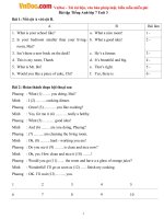 Bài tập Tiếng Anh lớp 7 Unit 3