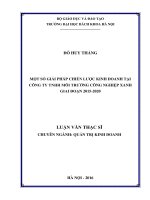 Một số giải pháp chiến lược kinh doanh tại công ty TNHH môi trường công nghiệp xanh giai đoạn 2015 2020 