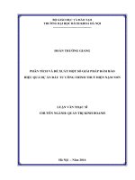Phân tích và đề xuất một số giải pháp đảm bảo hiệu quả dự án đầu tư công trình thuỷ điện nậm nơn 