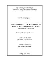 Hoạch định chiến lược kinh doanh cho công ty đầu tư xây dựng số 2 hà nội – hacinco đến năm 2020 