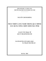 Phát triển làng nghề trong quá trình xây dựng nông thôn mới ở hà tĩnh 